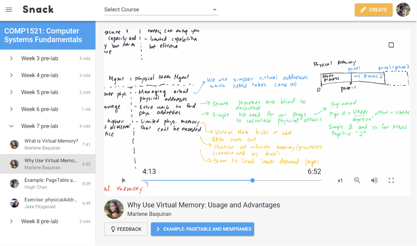 we built our own custom player that leveraged vectors (you could scroll the whiteboard while watching)